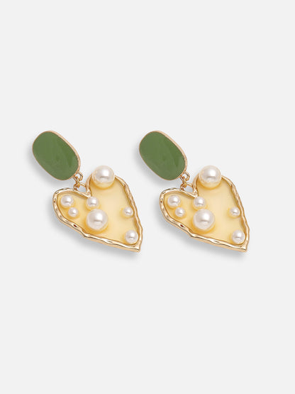 GOLD PLATED PARTY DESIGNER STONE DROP EARRING FOR WOMEN