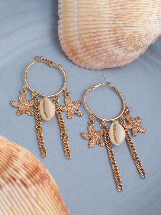 GOLD PLATED PARTY DESIGNER STONE DROP EARRING FOR WOMEN