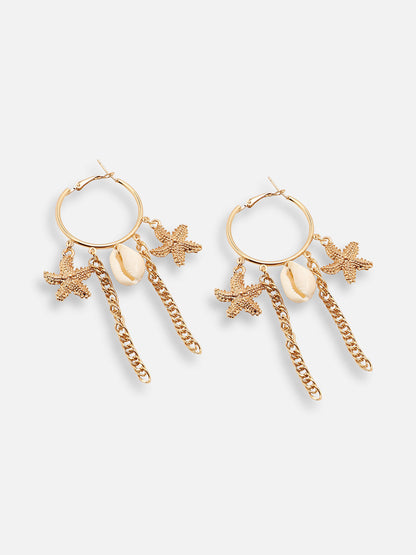 GOLD PLATED PARTY DESIGNER STONE DROP EARRING FOR WOMEN