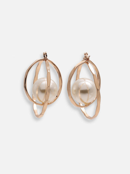 GOLD PLATED PARTY DESIGNER STONE DROP EARRING FOR WOMEN
