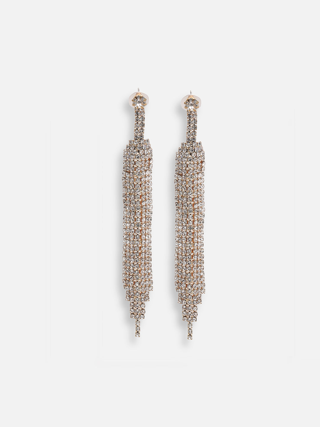 GOLD PLATED PARTY DESIGNER STONE DROP EARRING FOR WOMEN