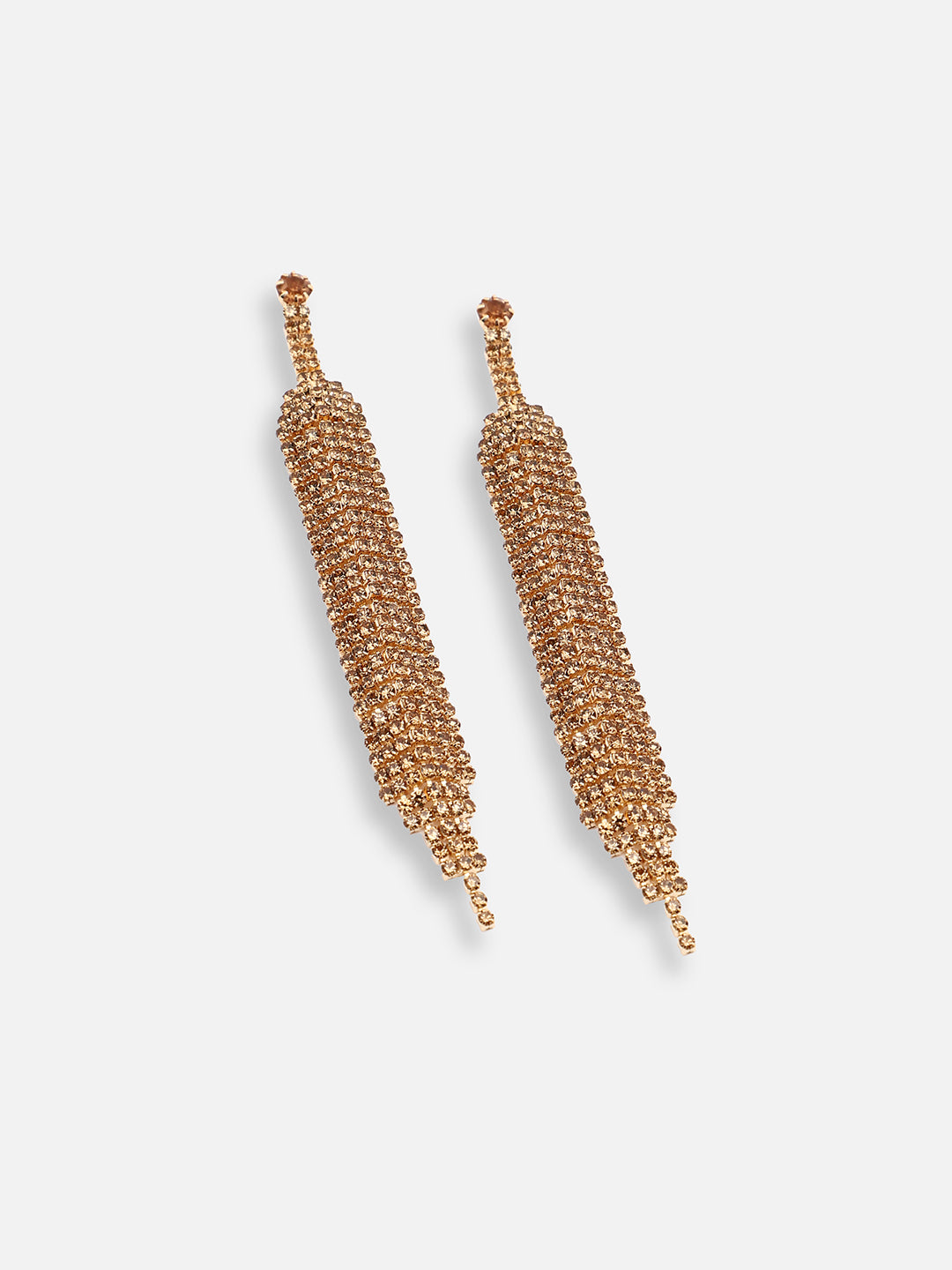 GOLD PLATED PARTY DESIGNER STONE DROP EARRING FOR WOMEN