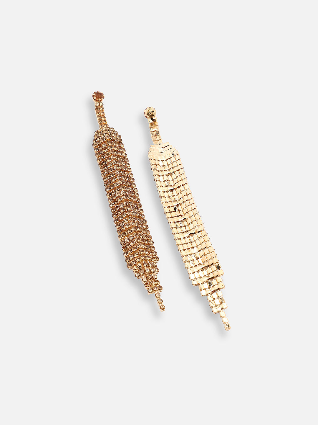 GOLD PLATED PARTY DESIGNER STONE DROP EARRING FOR WOMEN