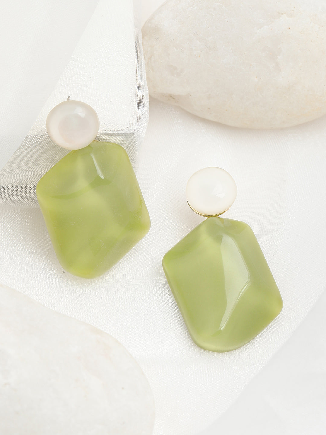 GOLD PLATED PARTY DESIGNER STONE DROP EARRING FOR WOMEN
