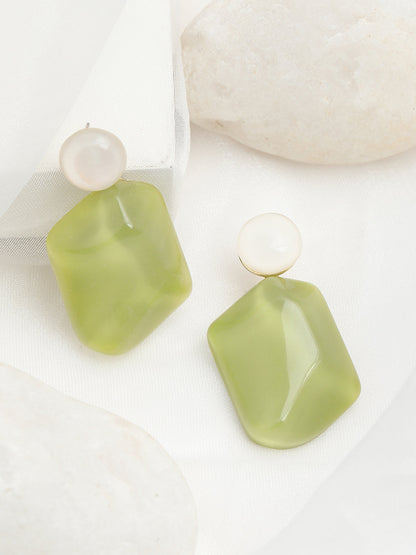GOLD PLATED PARTY DESIGNER STONE DROP EARRING FOR WOMEN