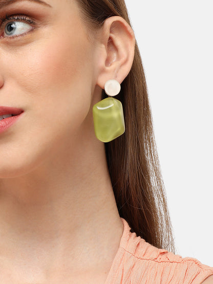 GOLD PLATED PARTY DESIGNER STONE DROP EARRING FOR WOMEN