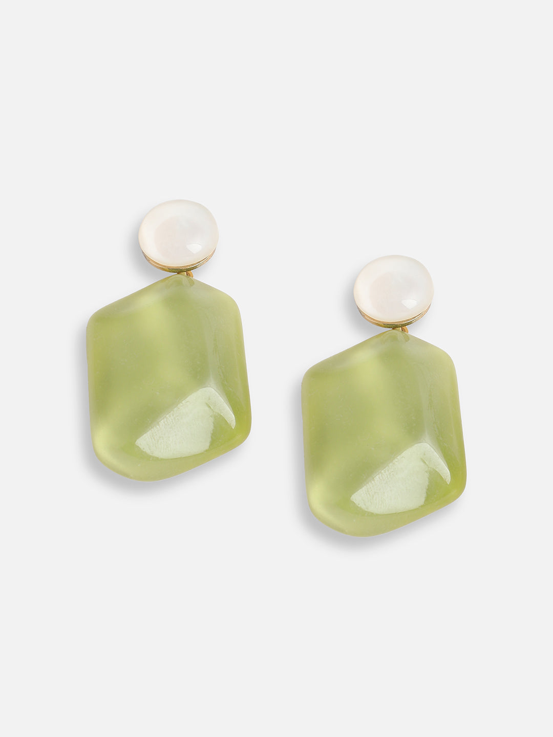 GOLD PLATED PARTY DESIGNER STONE DROP EARRING FOR WOMEN