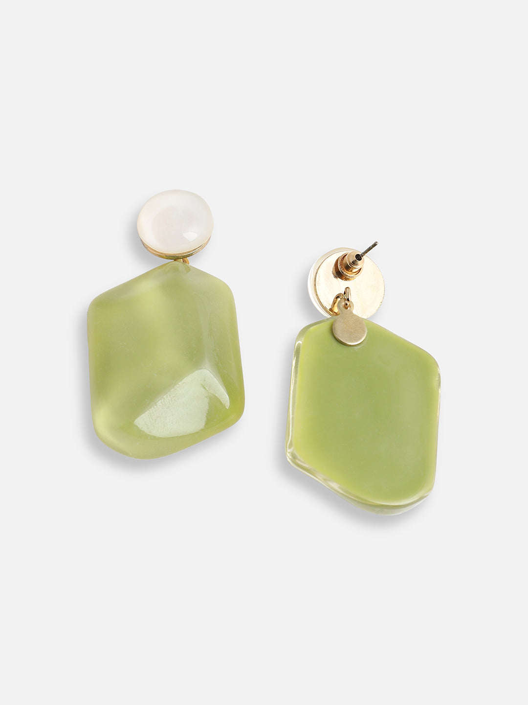 GOLD PLATED PARTY DESIGNER STONE DROP EARRING FOR WOMEN