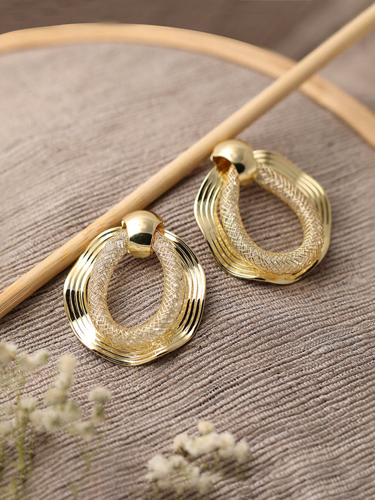 GOLD PLATED PARTY DESIGNER DROP EARRING FOR WOMEN