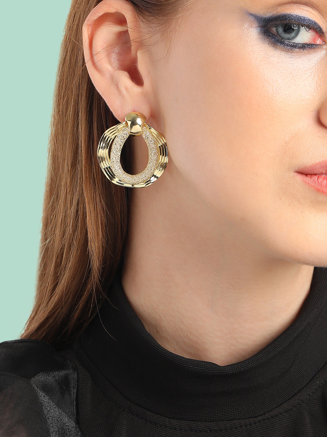 GOLD PLATED PARTY DESIGNER DROP EARRING FOR WOMEN