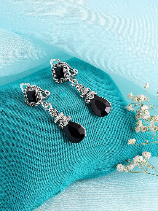 SILVER PLATED PARTY DESIGNER STONE STUD FOR WOMEN