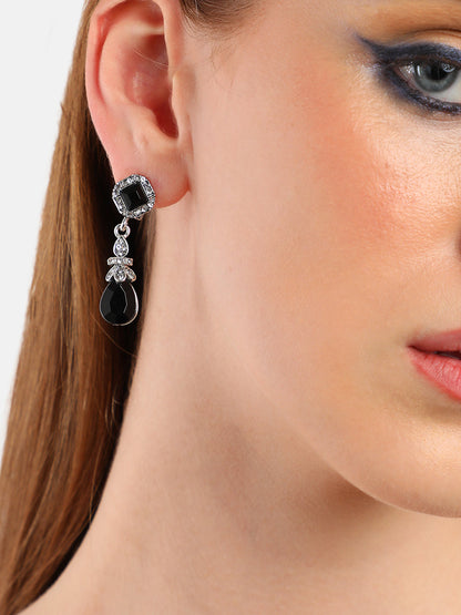 SILVER PLATED PARTY DESIGNER STONE STUD FOR WOMEN
