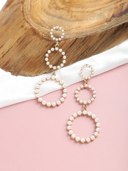 GOLD PLATED PARTY DESIGNER STONE DROP EARRING FOR WOMEN