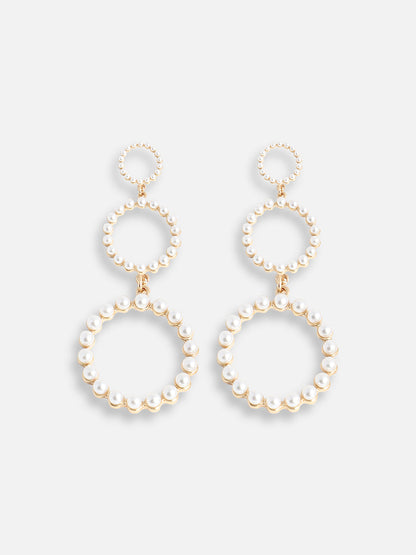 GOLD PLATED PARTY DESIGNER STONE DROP EARRING FOR WOMEN