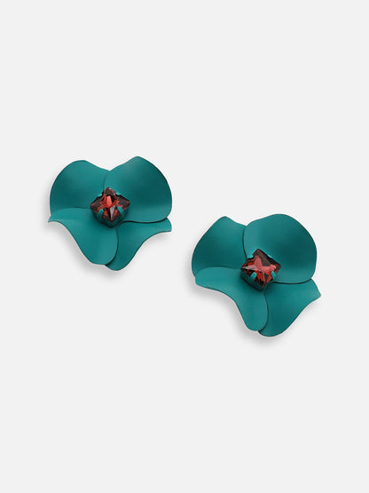 GOLD PLATED PARTY DESIGNER STONE STUD FOR WOMEN