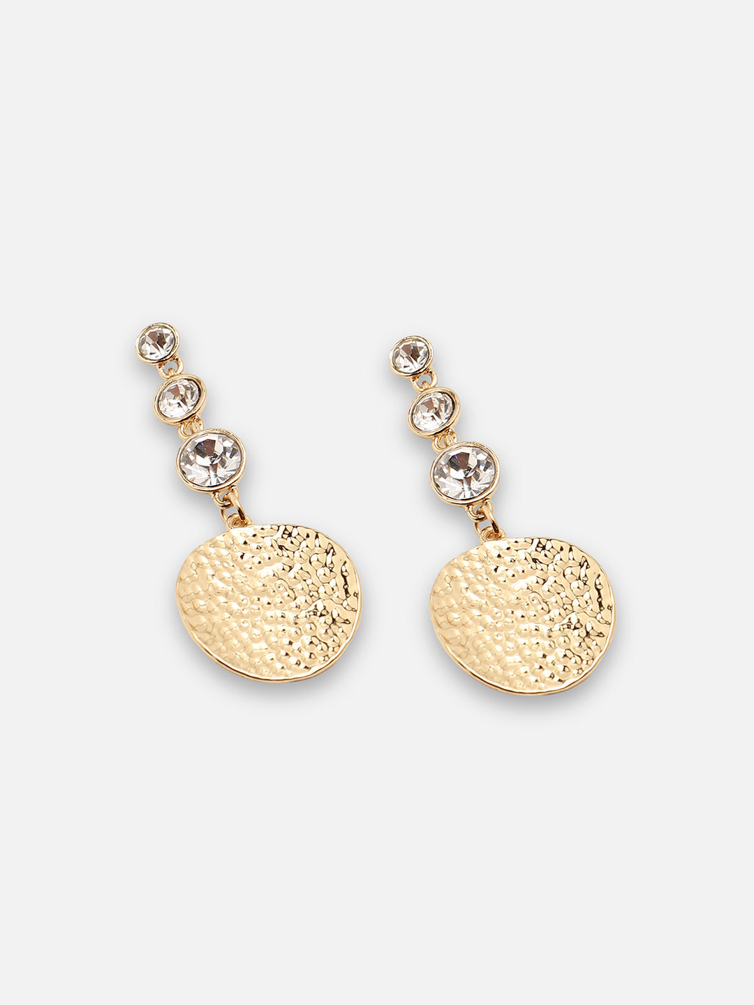 GOLD PLATED PARTY DESIGNER STONE DROP EARRING FOR WOMEN