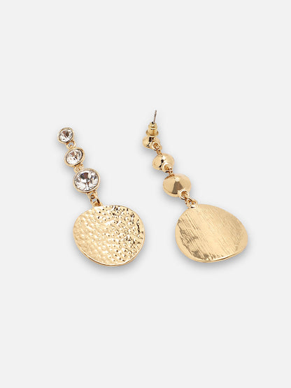 GOLD PLATED PARTY DESIGNER STONE DROP EARRING FOR WOMEN