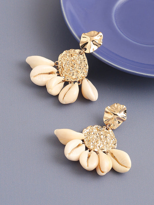 GOLD PLATED PARTY DESIGNER STONE DROP EARRING FOR WOMEN