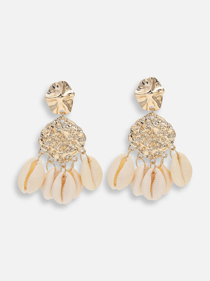 GOLD PLATED PARTY DESIGNER STONE DROP EARRING FOR WOMEN