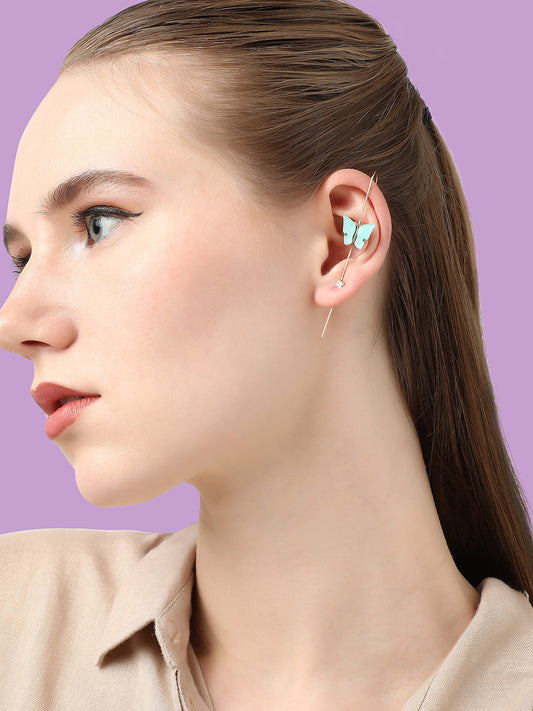 GOLD PLATED PARTY DESIGNER STONE EAR CUFF FOR WOMEN