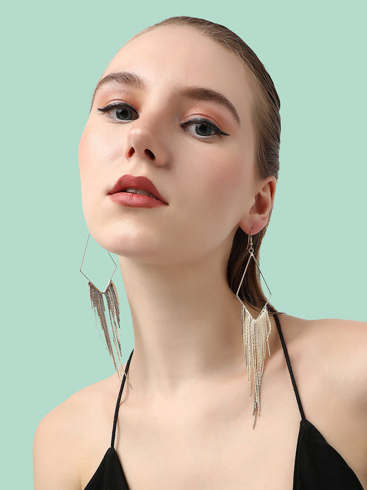 GOLD PLATED PARTY DESIGNER DROP EARRING FOR WOMEN