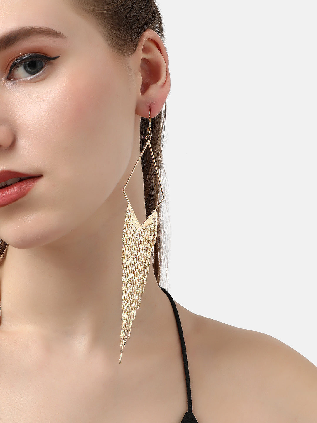 GOLD PLATED PARTY DESIGNER DROP EARRING FOR WOMEN