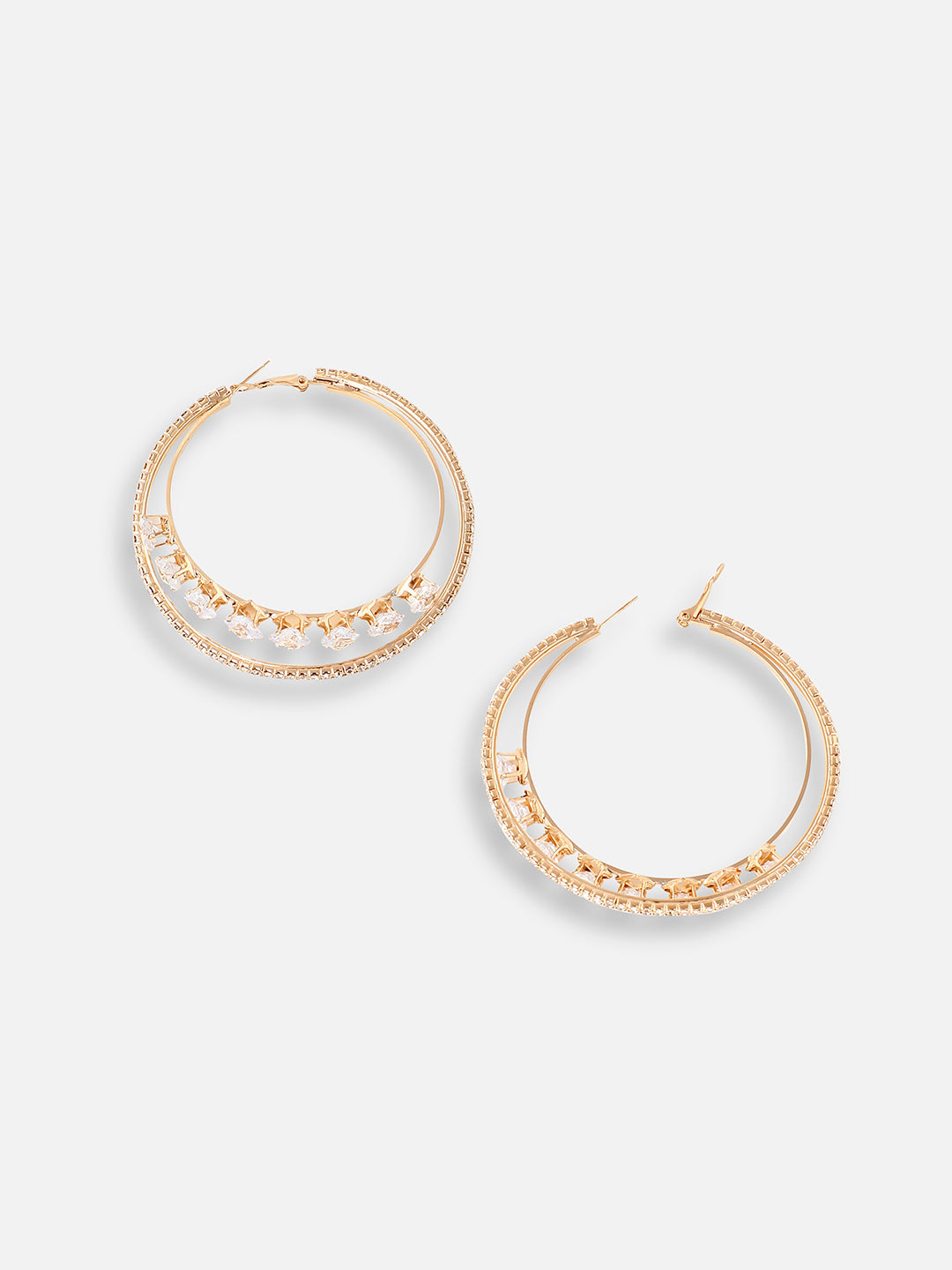 GOLD PLATED PARTY DESIGNER HOOP EARRING FOR WOMEN