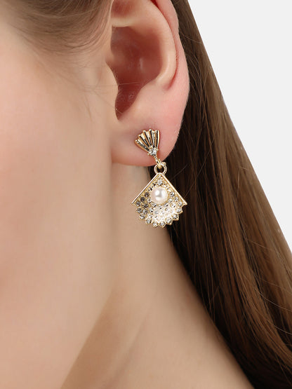 GOLD PLATED PARTY DESIGNER DROP EARRING FOR WOMEN