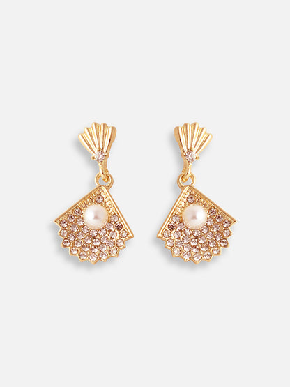 GOLD PLATED PARTY DESIGNER DROP EARRING FOR WOMEN