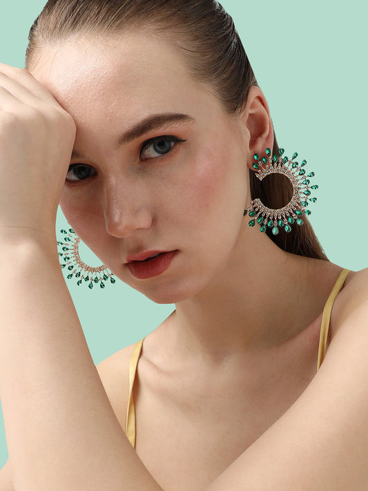 GOLD PLATED PARTY DESIGNER HOOP EARRING FOR WOMEN