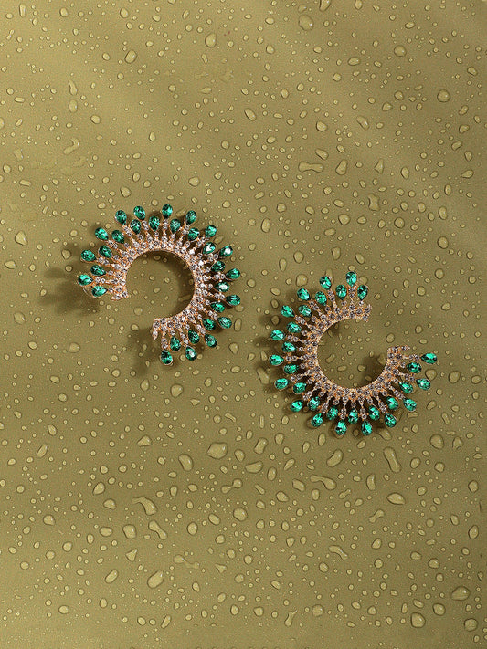 GOLD PLATED PARTY DESIGNER HOOP EARRING FOR WOMEN