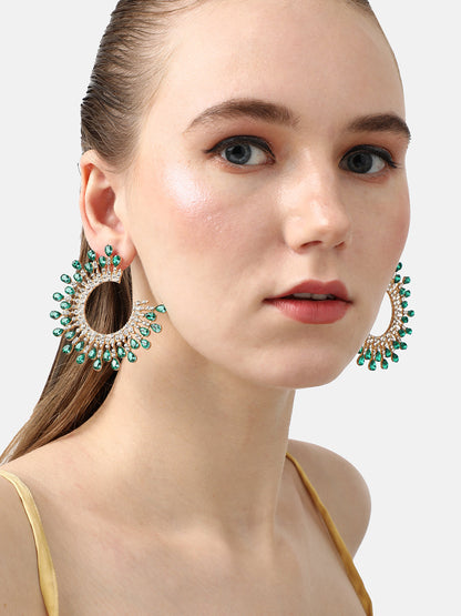 GOLD PLATED PARTY DESIGNER HOOP EARRING FOR WOMEN