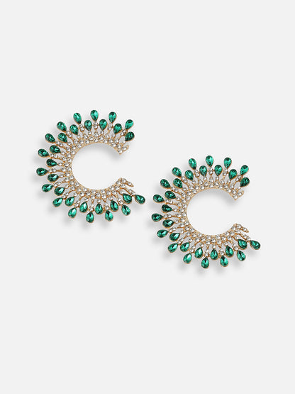 GOLD PLATED PARTY DESIGNER HOOP EARRING FOR WOMEN