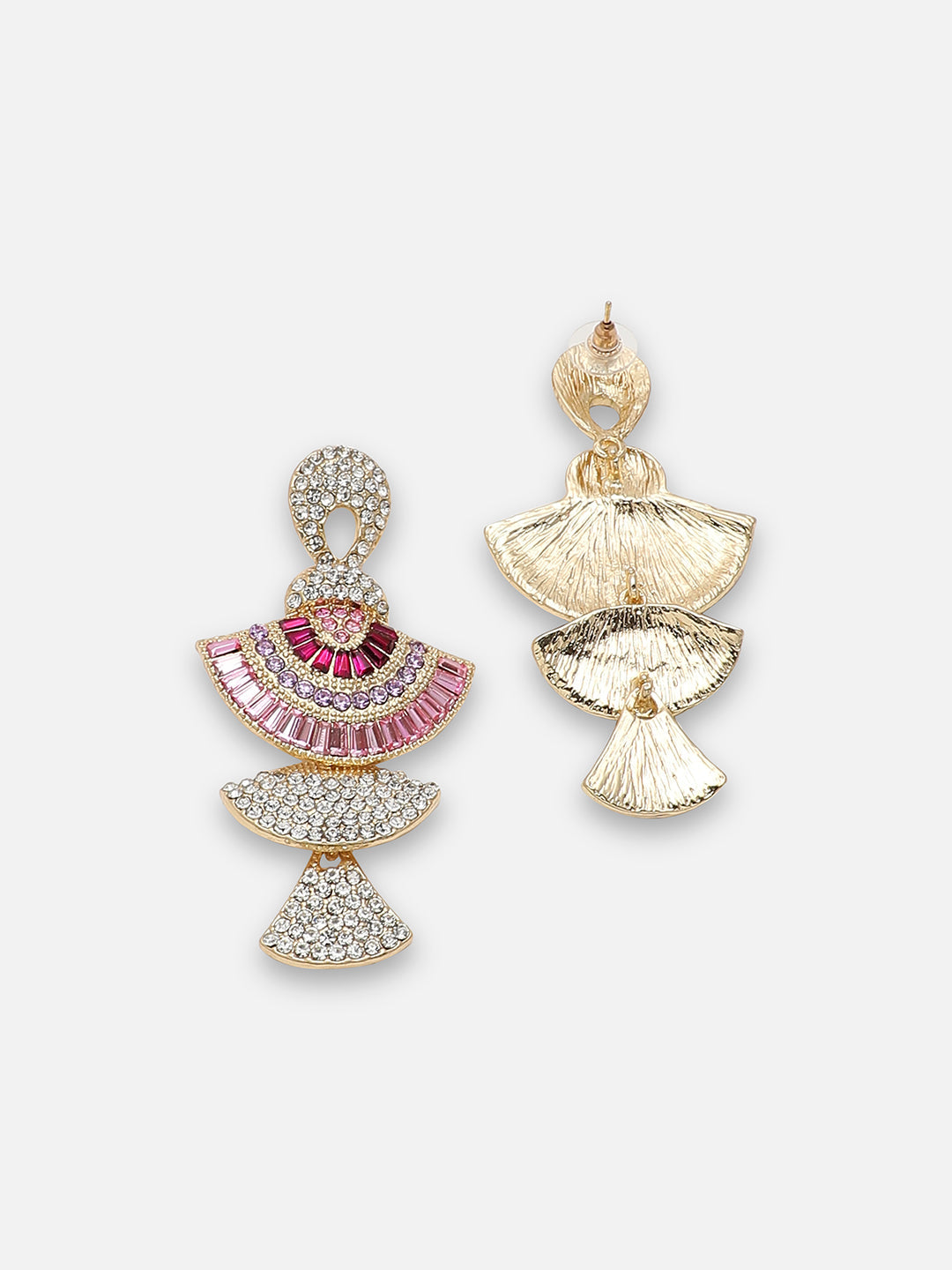 GOLD PLATED PARTY DESIGNER STONE DROP EARRING FOR WOMEN