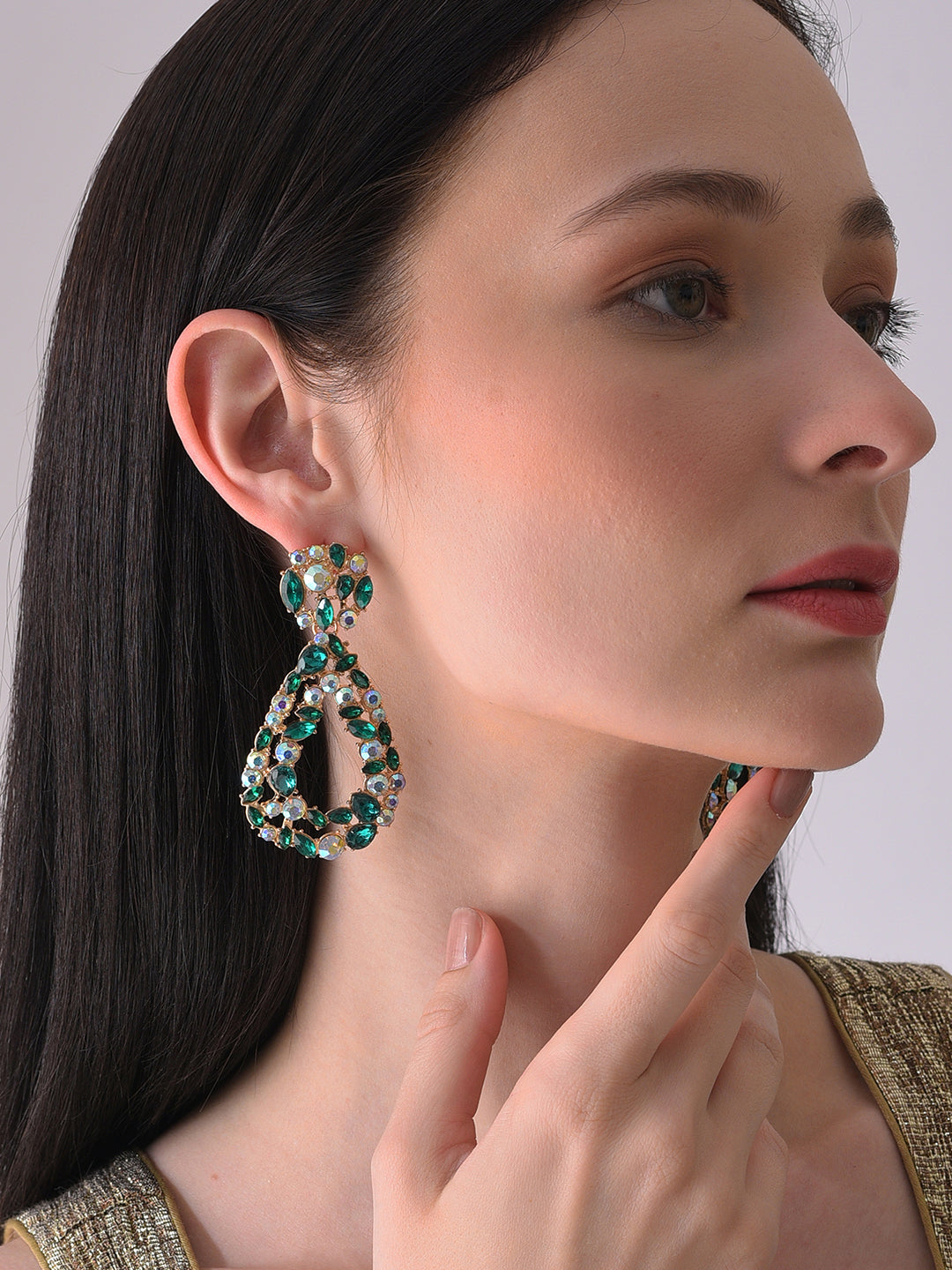 SOHI YELLOW CONTEMPORARY STUDS EARRINGS