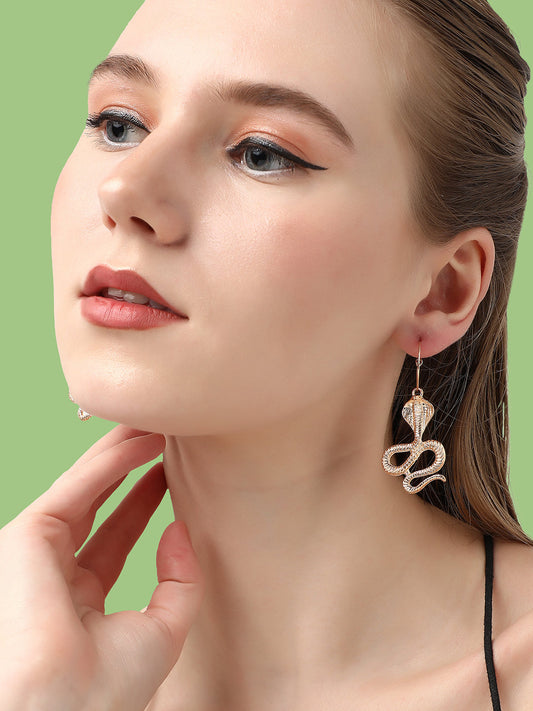 GOLD PLATED DESIGNER DROP EARRING