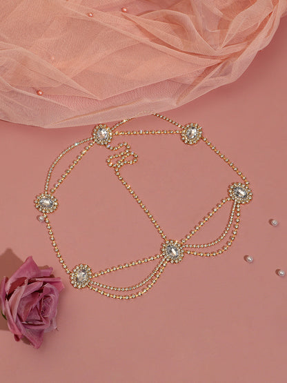 Silver Plated Designer Stone Party Maang Tikka