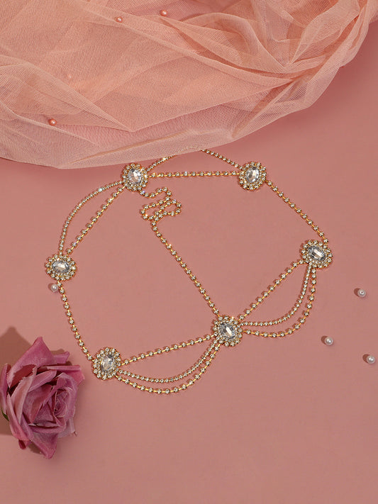 Silver Plated Designer Stone Party Maang Tikka