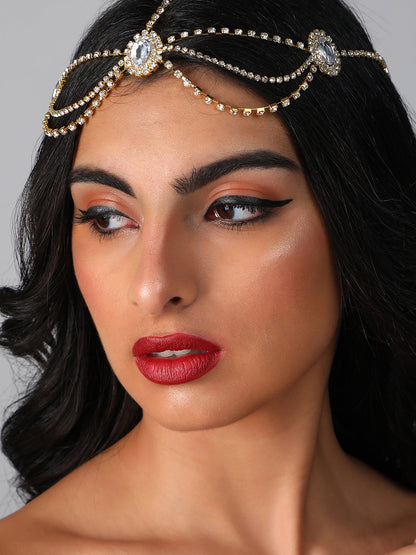 Gold Plated Designer Party Maang Tikka