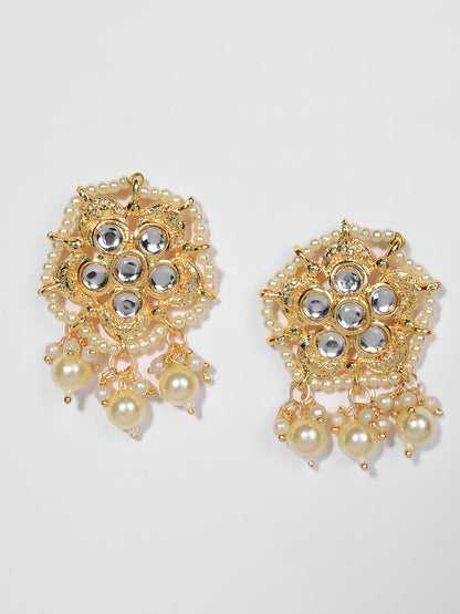 GOLD KUNDAN CHOKER WITH EARRINGS