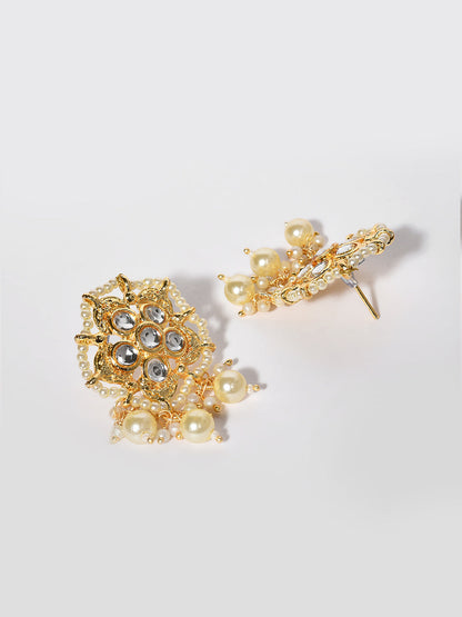 GOLD KUNDAN CHOKER WITH EARRINGS