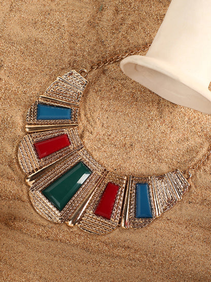 Gold Plated Designer Stone Party Necklace