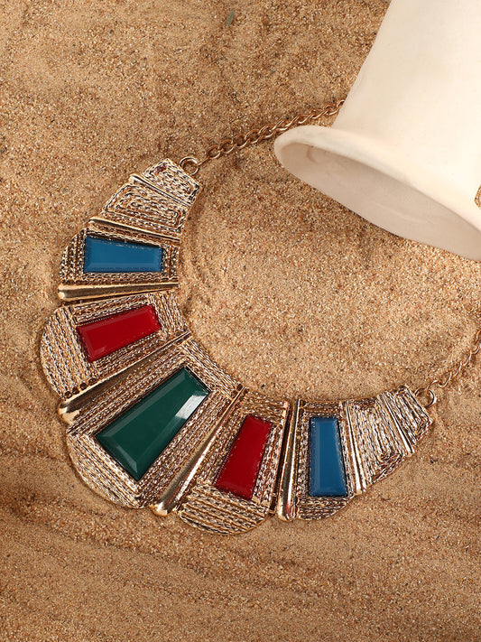 Gold Plated Designer Stone Party Necklace