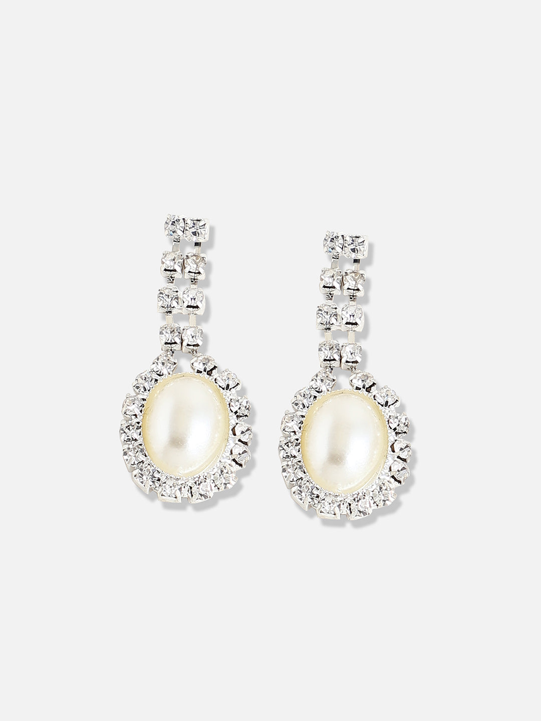 Silver Plated Designer Stone Party Necklace and Earring Set