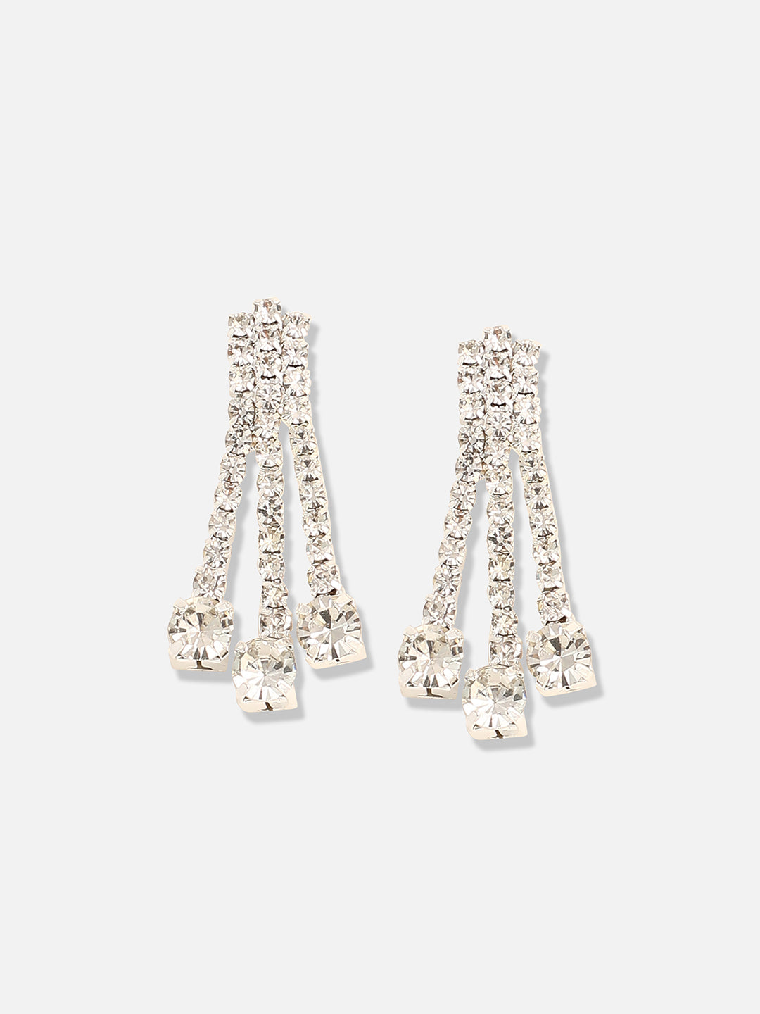 Silver Plated Designer Stone Party Necklace and Earring Set