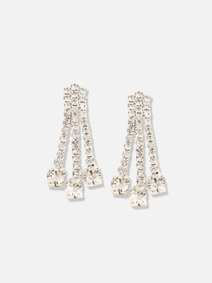 Silver Plated Designer Stone Party Necklace and Earring Set