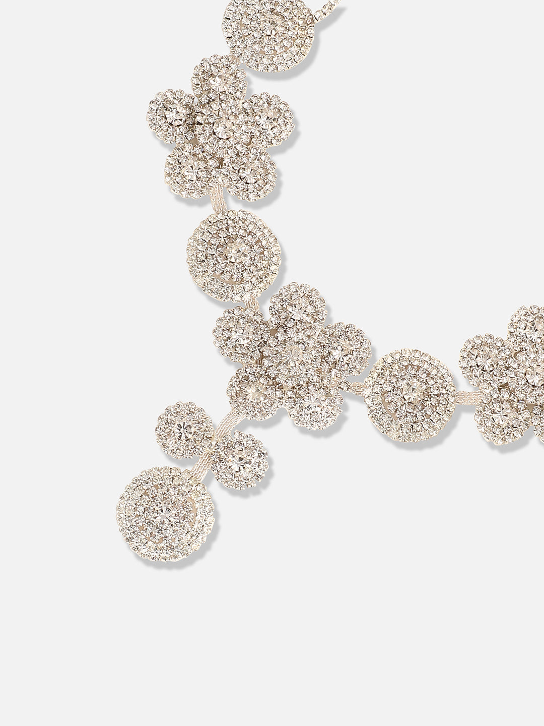 Silver Plated Designer Stone Party Necklace and Earring Set