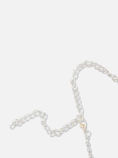 Silver Plated Designer Stone Party Necklace and Earring Set