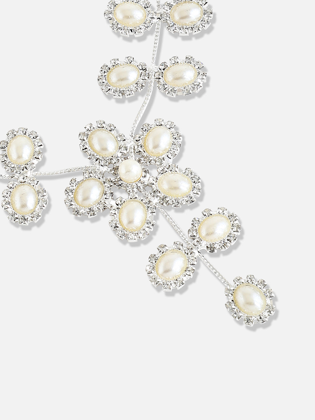 Silver Plated Designer Stone Party Necklace and Earring Set