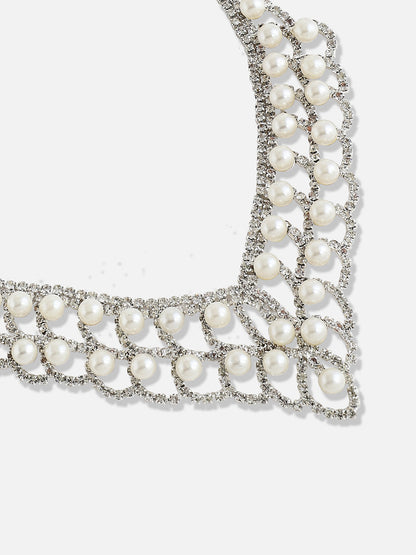Silver Plated Designer Stone Party Necklace and Earring Set